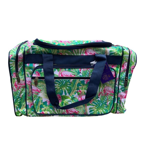 2 PIECE SET NGIL FLAMINGO ISLAND DUFFLE BAG 20"+CROSSBODY PURSE - Picture 2 of 9